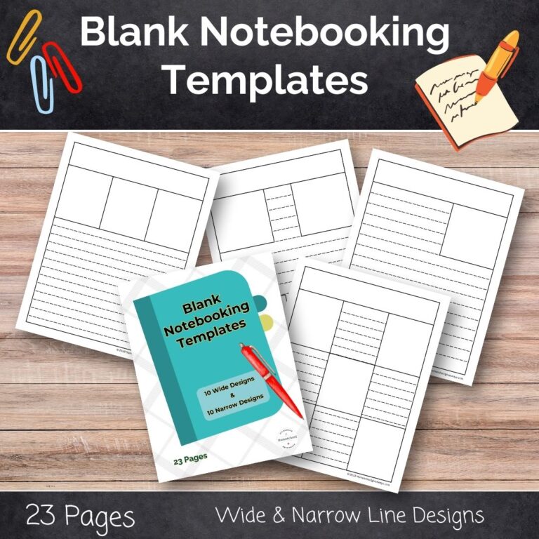 Blank Notebooking Templates - Homeschool Giveaways